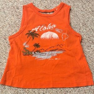 Open Tie Back Aloha Orange Women’s Tank Top
